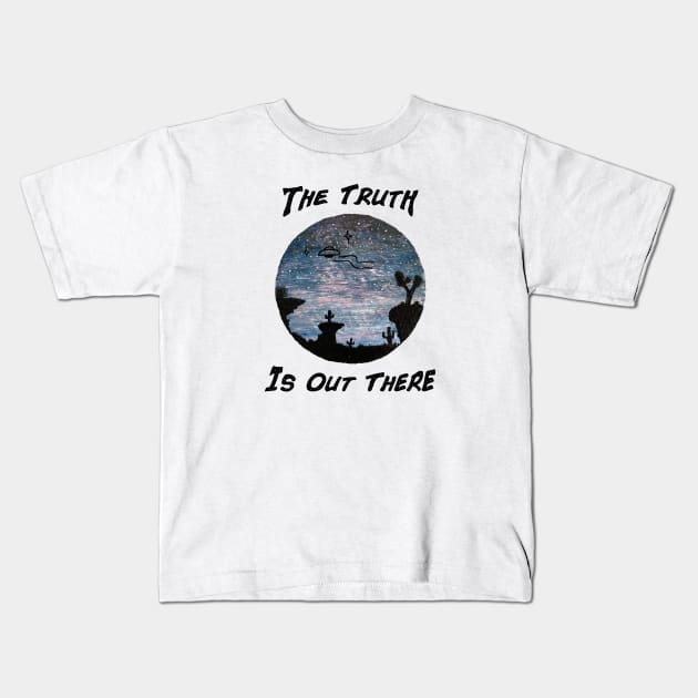 The Truth Is Out There Desert UFO Kids T-Shirt by CKastellanos